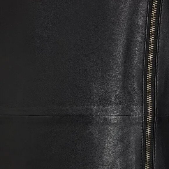 Muubaa Mallory Leather Zip Skirt - Black - Size UK 8 / US 4 - NWOT